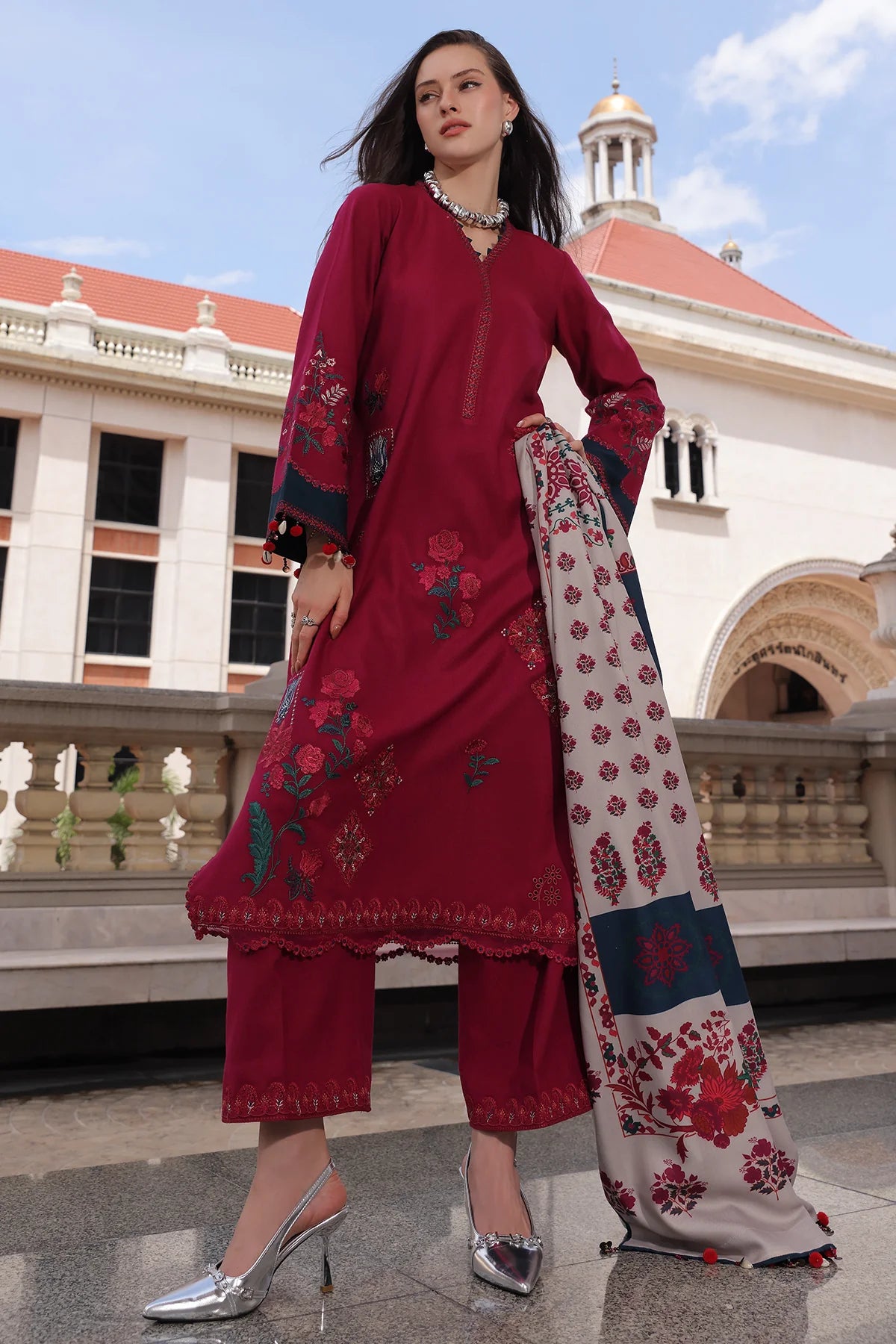 Poshima Embroidered Peach Leather Collection Vol 3 | PSW6-23