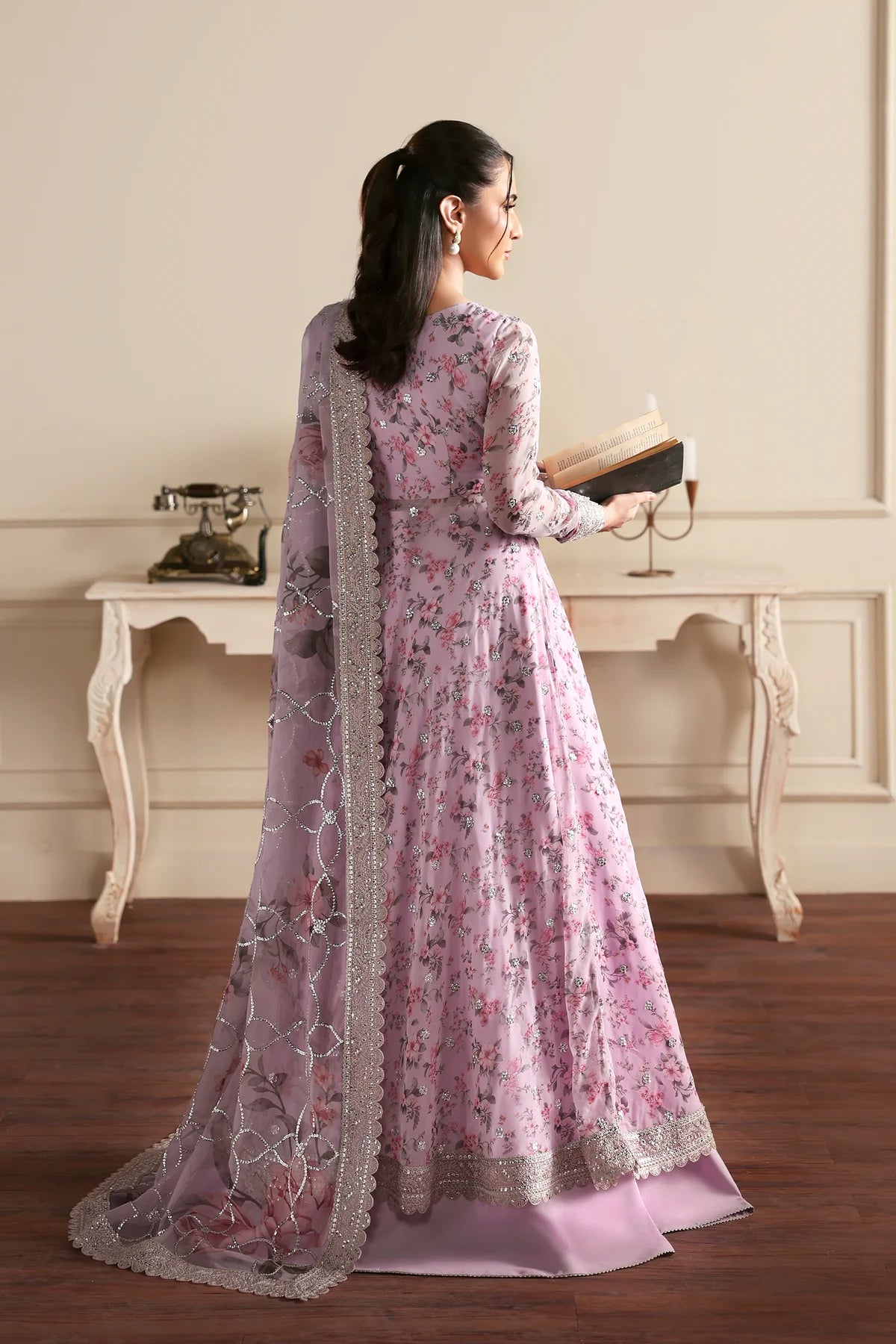 Zarif Siraya Printed Formal Unstitched 3Pc Chiffon Suit - HINNA