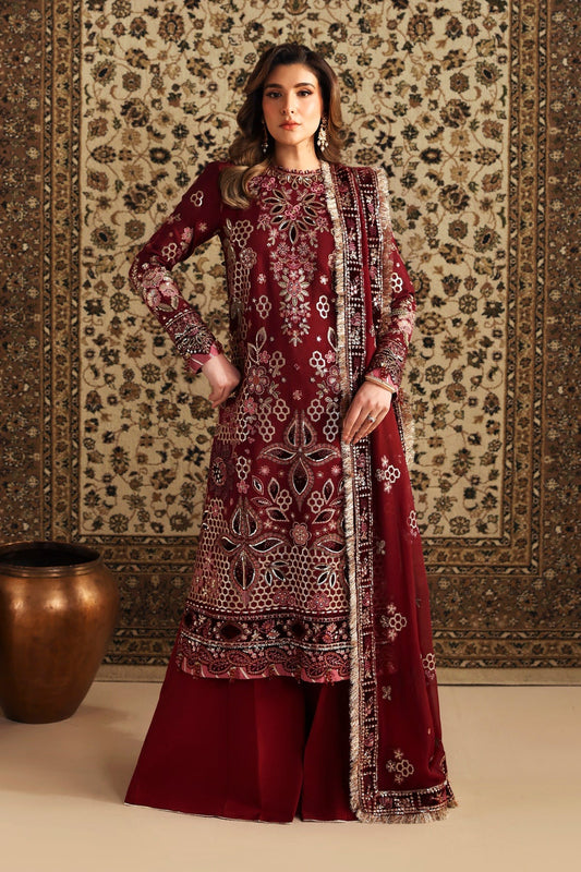 Neorah by Xenia D-04 KHUBAN | Formals Unstitched Raw Silk Embroidered 3 Piece Suit XE26UN - Festive Collection