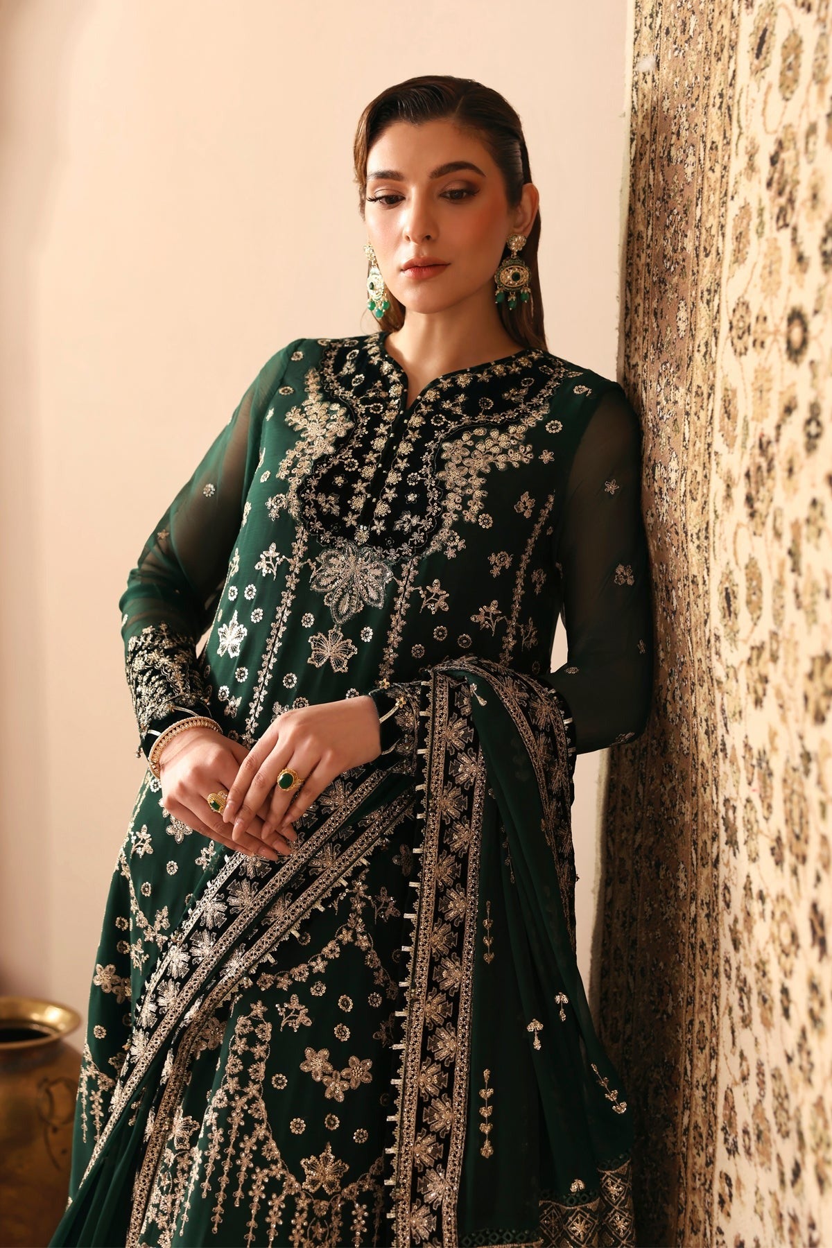 Neorah by Xenia D-05 QAIFA| Formals Unstitched Chiffon Embroidered 3 Piece Suit XE26UN - Festive Collection