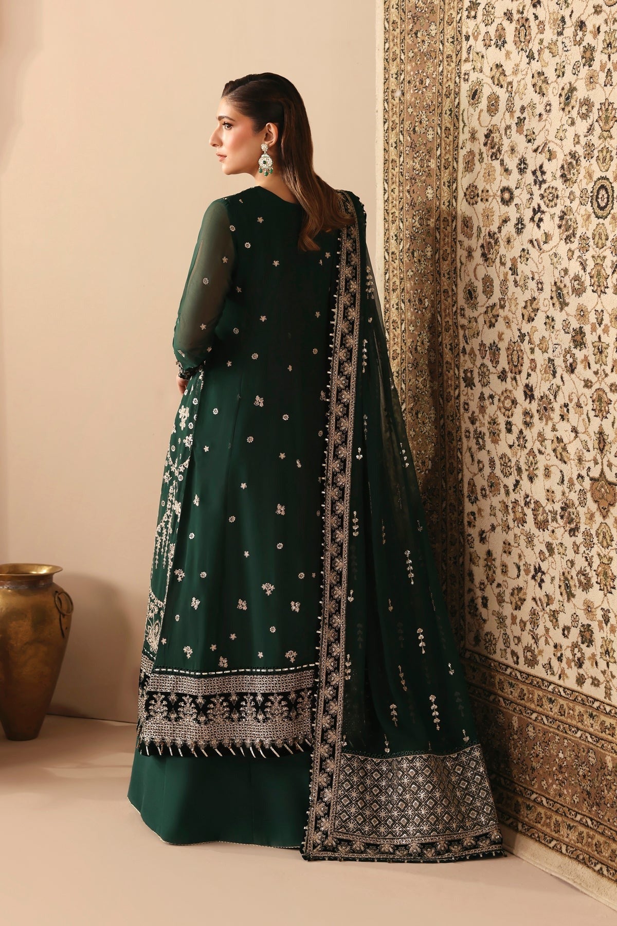 Neorah by Xenia D-05 QAIFA| Formals Unstitched Chiffon Embroidered 3 Piece Suit XE26UN - Festive Collection