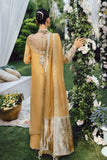 Misha - Mustard Handwork Embroidered Cotton Net & Zari Organza Luxury Formal Unstitched Suit  Rang Rasiya