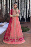 Narmeen - Elegant Peach Handwork Embroidered Organza & Chiffon Formal Unstitched Suit | Rang Rasiya