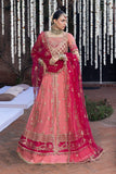 Narmeen - Elegant Peach Handwork Embroidered Organza & Chiffon Formal Unstitched Suit | Rang Rasiya