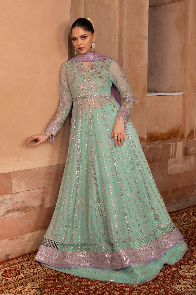 Rang Rasiya Zoha - Ocean Mist Embroidered Chiffon Formal Suit (Unstitched 3-Piece)