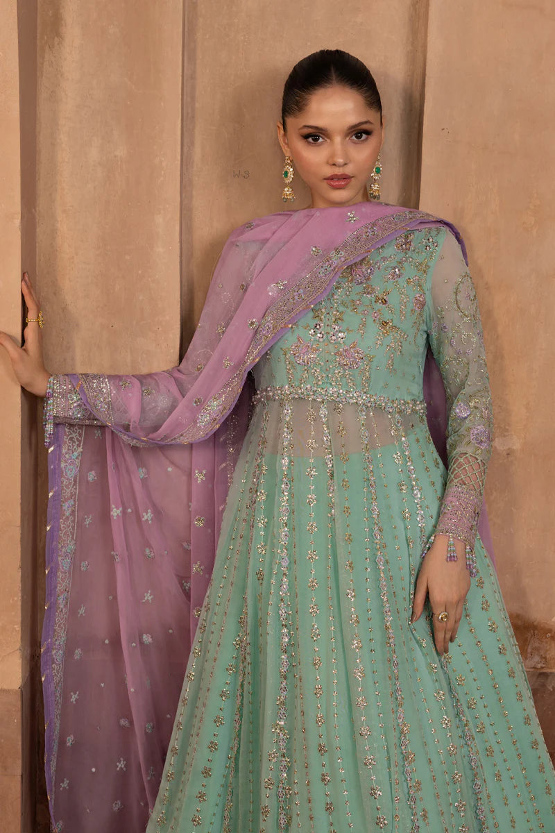 Rang Rasiya Zoha - Ocean Mist Embroidered Chiffon Formal Suit (Unstitched 3-Piece)