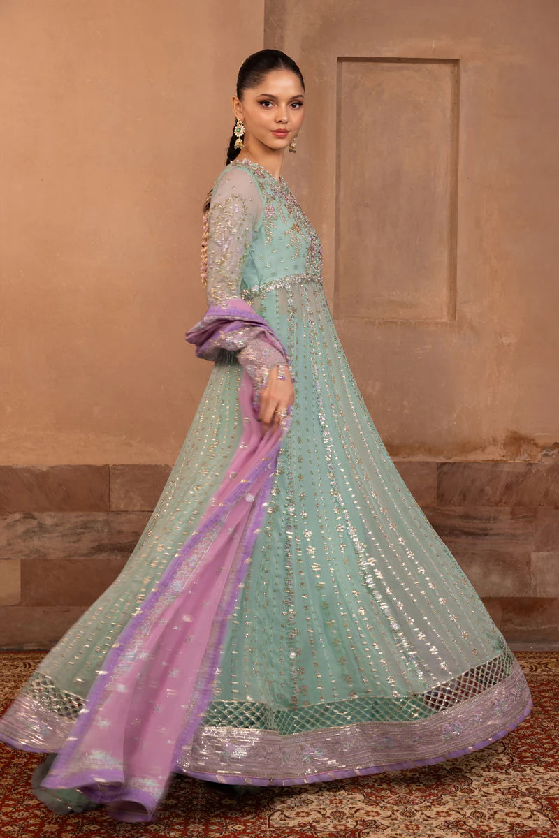Rang Rasiya Zoha - Ocean Mist Embroidered Chiffon Formal Suit (Unstitched 3-Piece)