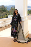 1B BLACK THRONE | Embroidered Lawn 3 Piece Unstitched Suit