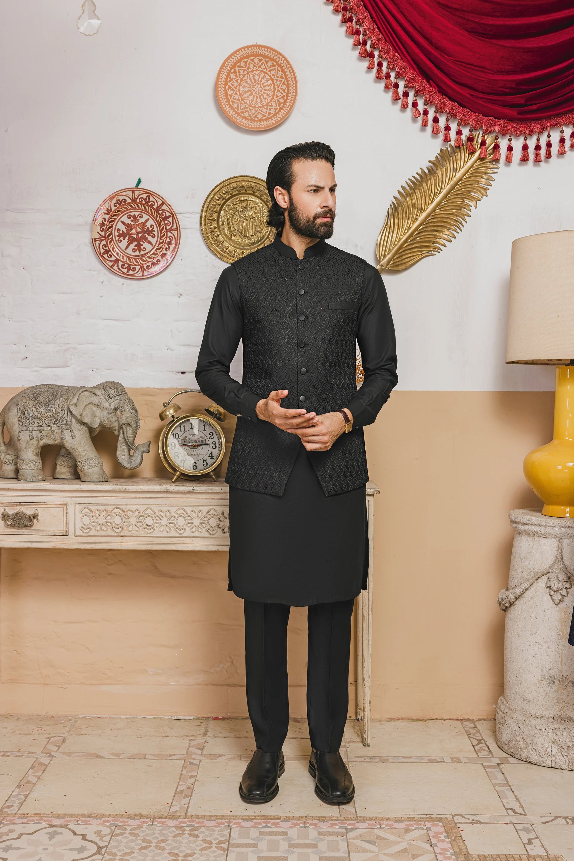 Nayab Wash & Wear With Waistcoats D-01 | Chawla Fabrics