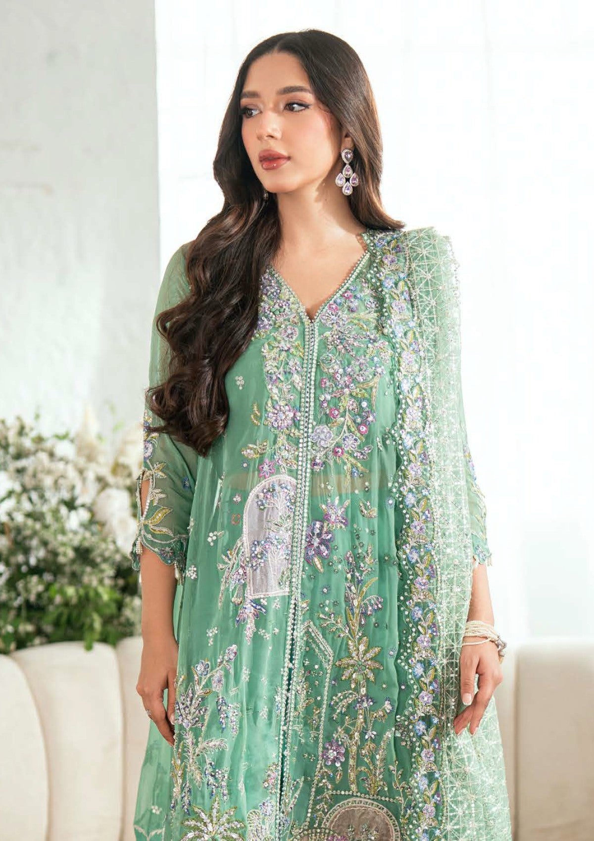 Mushq Sham Shandaar Embroidered Chiffon Unstitched 3Pc Suit MSS 4