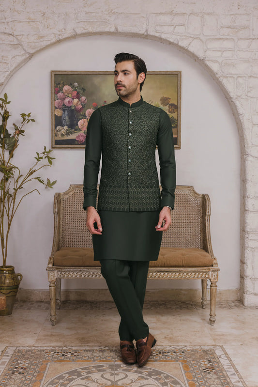 Nayab Wash & Wear With Waistcoats D-12 | Chawla Fabrics