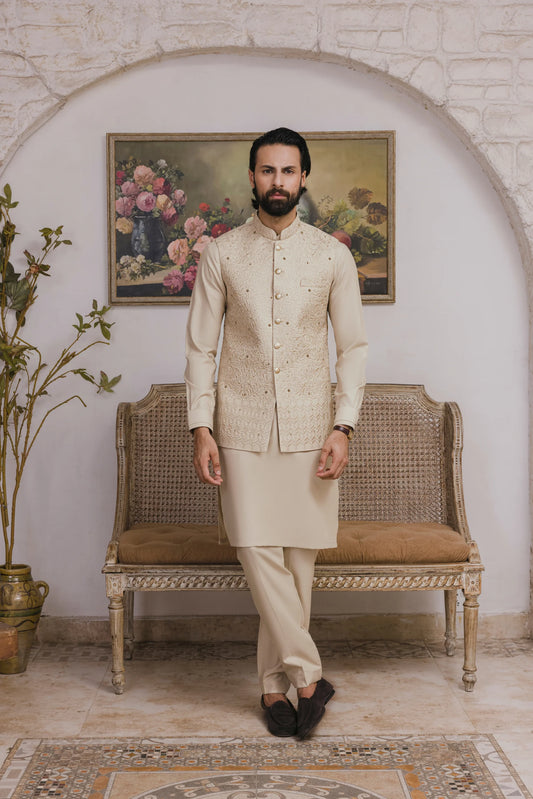 Nayab Wash & Wear With Waistcoats D-11 | Chawla Fabrics
