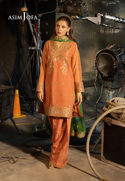 AJLF-03 EMBROIDERED CHIFFON 3 PCS - ASIM JOFA