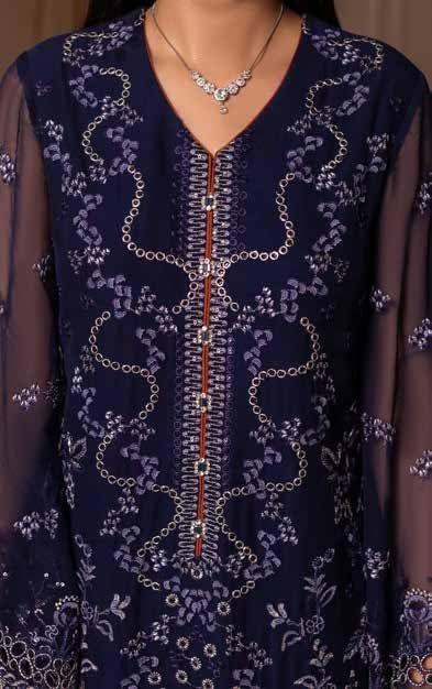 Chandani Kuch Khas By Flossie Premium Chiffon 3pc Unstitched Suit - CH-104