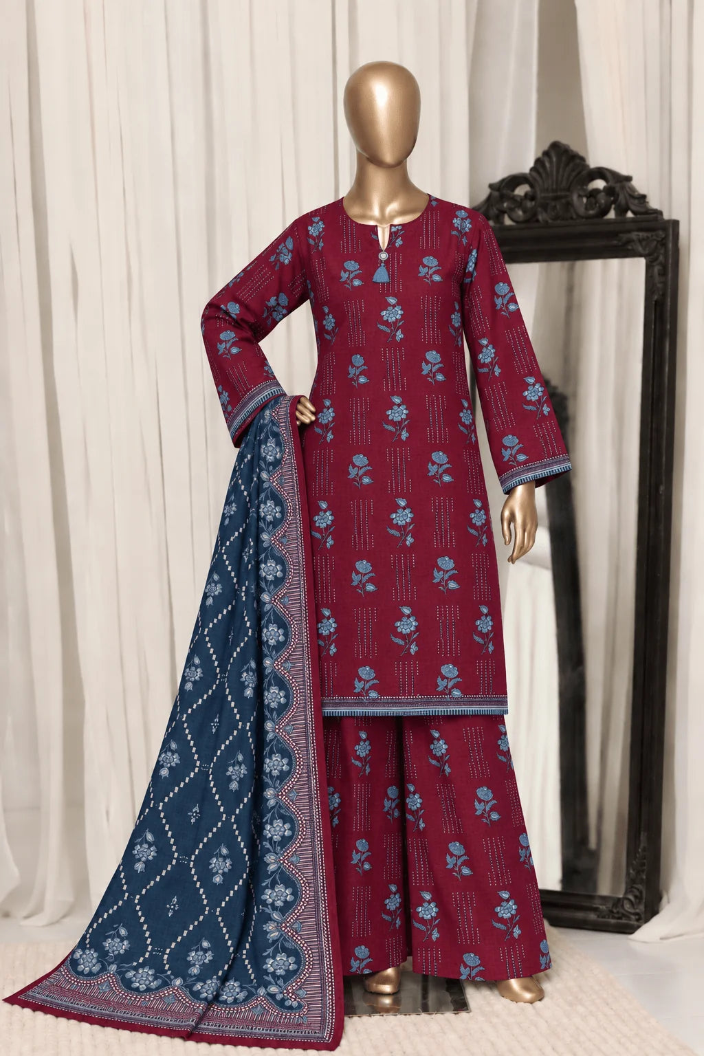 Bin-Saeed 3 Piece Printed Stitched Khaddar | KD-09