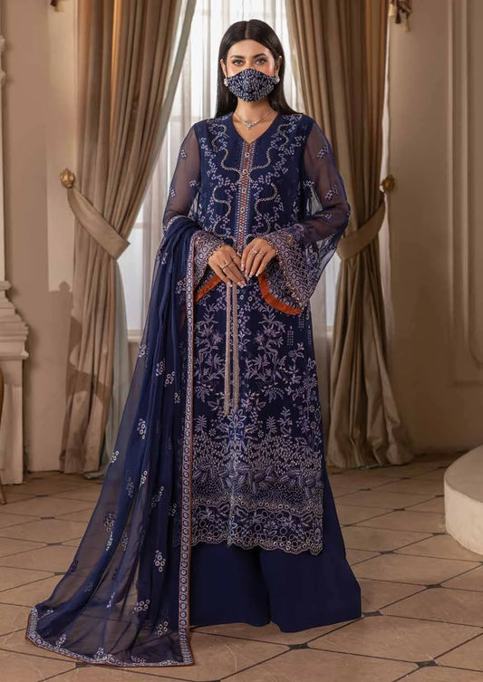 Chandani Kuch Khas By Flossie Premium Chiffon 3pc Unstitched Suit - CH-104