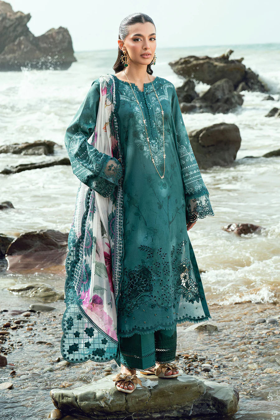 NSG-198 NUREH | EMBROIDERED AND PRINTED LAWN