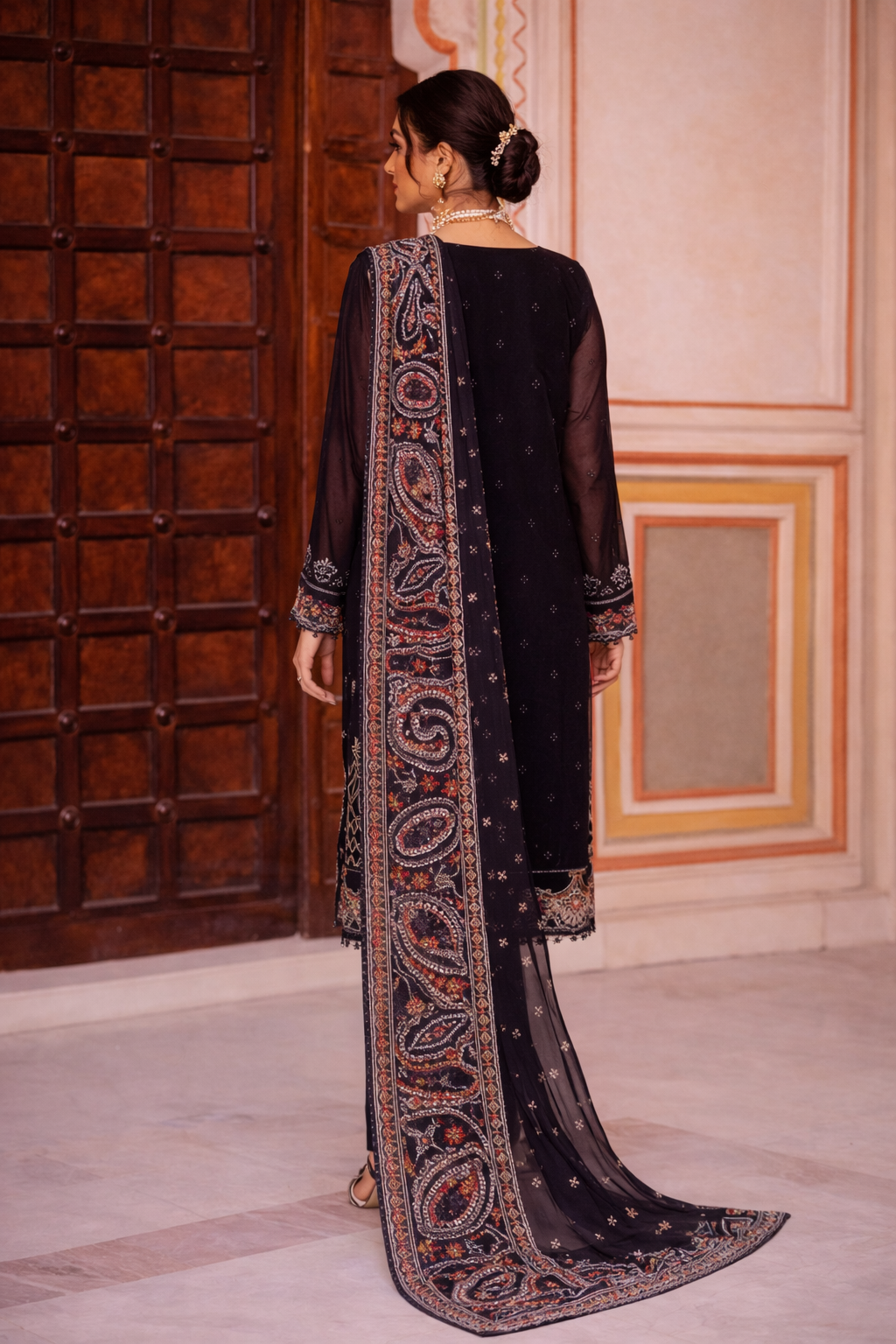Ramsha Rashmi WA-519 Embroidered Chiffon Suit with Dupatta – 3 Piece Luxury Formal Wear