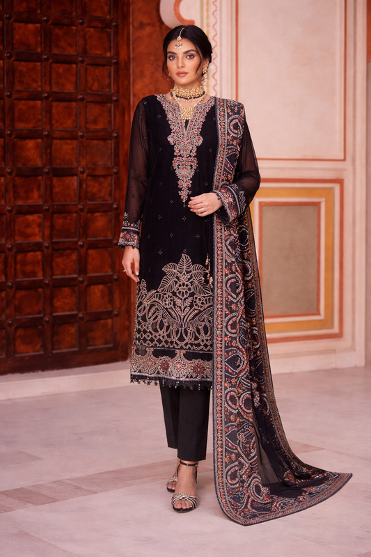 Ramsha Rashmi WA-519 Embroidered Chiffon Suit with Dupatta – 3 Piece Luxury Formal Wear