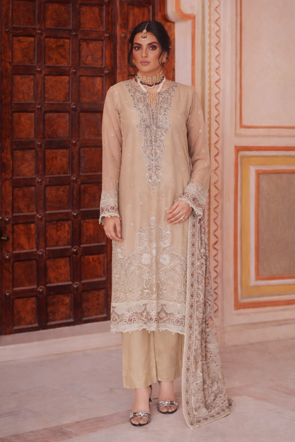 Ramsha Rashmi WB-519 Embroidered Chiffon Suit with Dupatta – 3 Piece Luxury Formal Wear