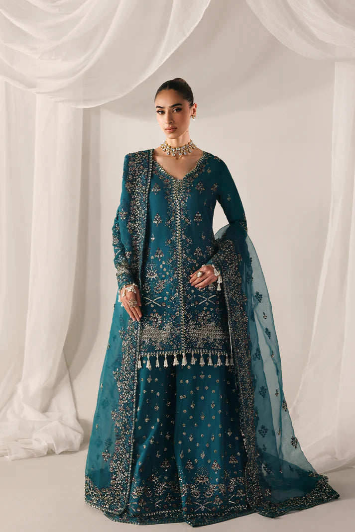 Emaan Adeel – Moonlit Night | Serein Luxe Silk ’25 – Embroidered Raw Silk 3-Piece Suite