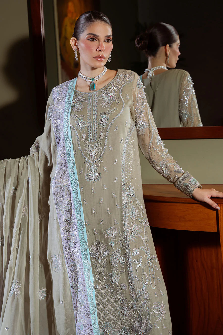 Nureh - Elaya Luxury Chiffon Collection '26 | NEL-88 (Grey)