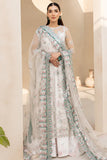 Farasha Moonlight Mist | Luxury Embroidered Net Formal Suit