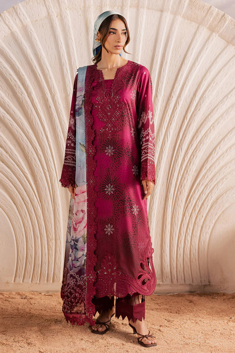 NSG-219 NUREH | EMBROIDERED AND PRINTED LAWN