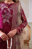 Nureh by FLANORA  NEL-78 Luxury Embroidered Organza Unstitched Suit with Net Dupatta