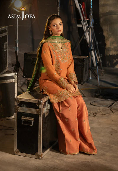 AJLF-03 EMBROIDERED CHIFFON 3 PCS - ASIM JOFA