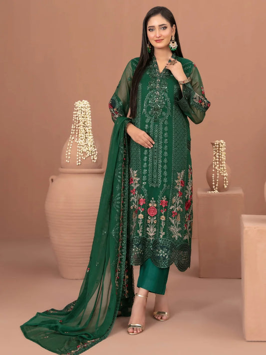 Tawakkal Fabrics Imsaal Embroidered Fancy Chiffon Suit (D-4265)
