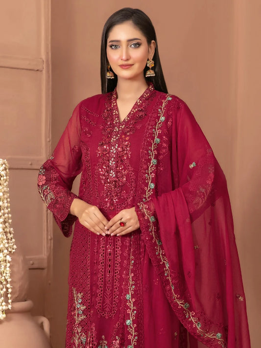 Tawakkal Fabrics Imsaal Embroidered Fancy Chiffon Suit (D-4263)
