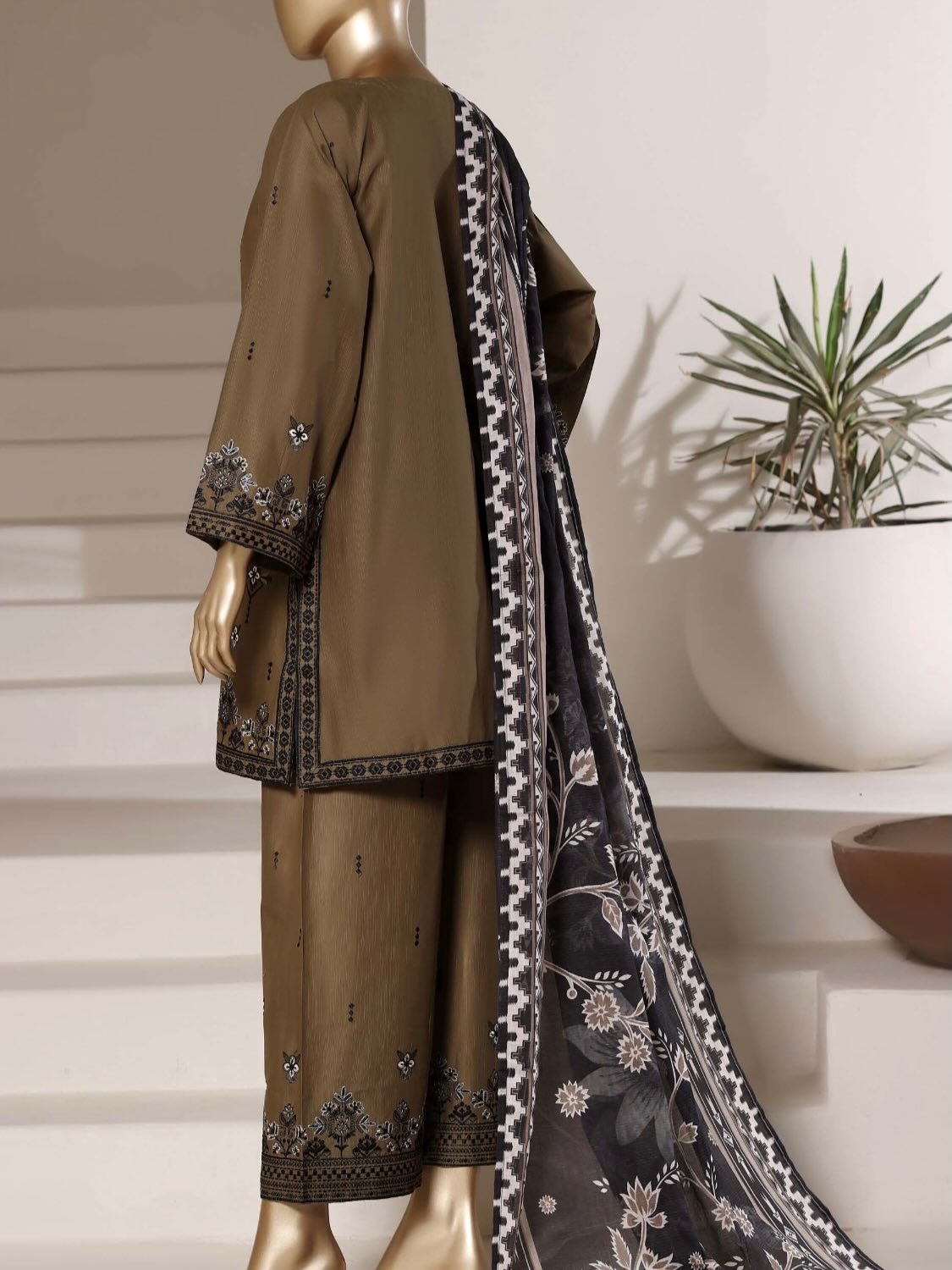 Eclair By Sada Bahar Stitched 3 Piece Emb Lawn Vol-02 Suit-D-799-OLIVE