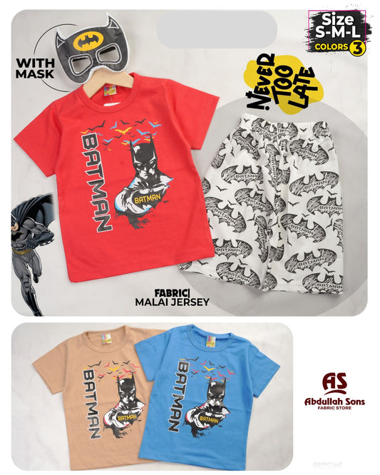 Kids Batman 3 Piece Summer Outfit | K-09