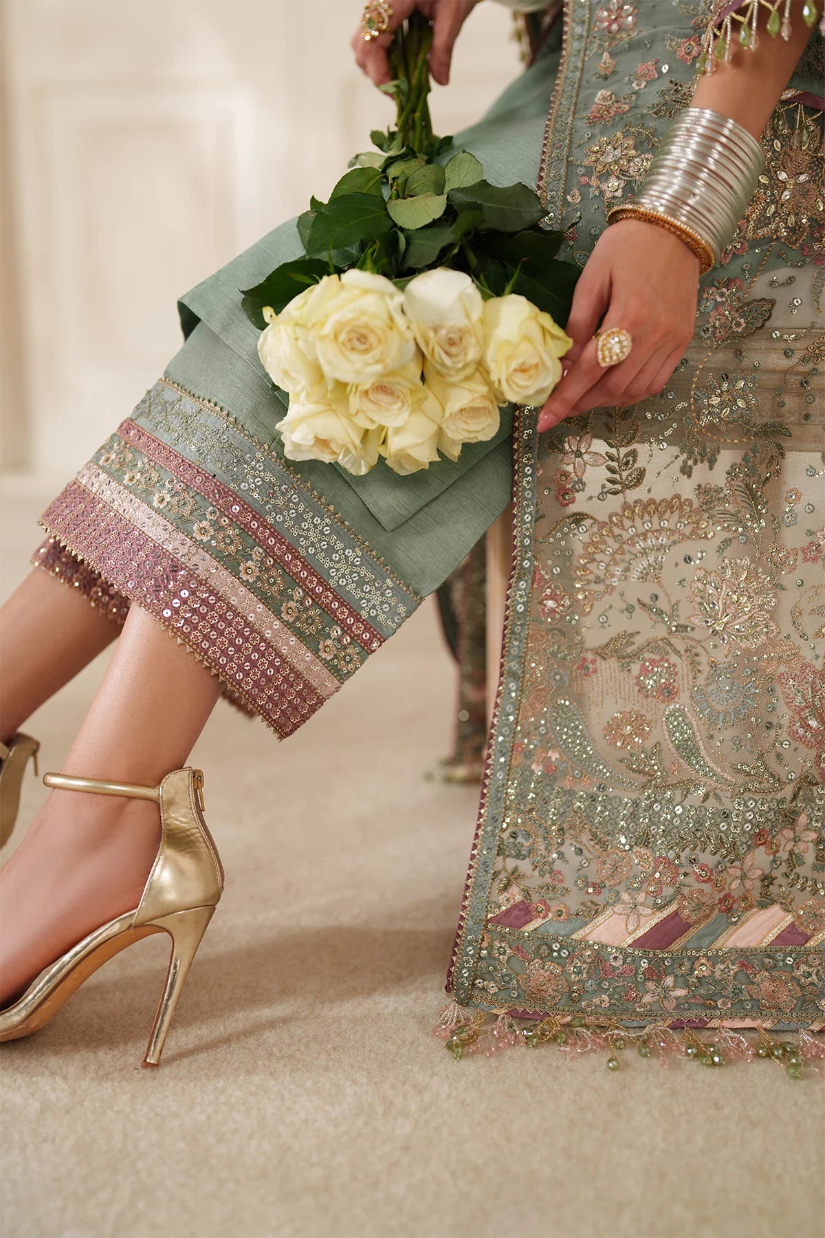 EMBROIDERED NET CH14-06 UNSTITCHED|BAROUQE