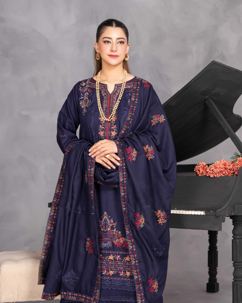 Airjet Fancy Wool Embroidered Suit with Wool Dupatta | Alif Volume 543