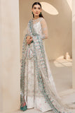 Farasha Moonlight Mist | Luxury Embroidered Net Formal Suit