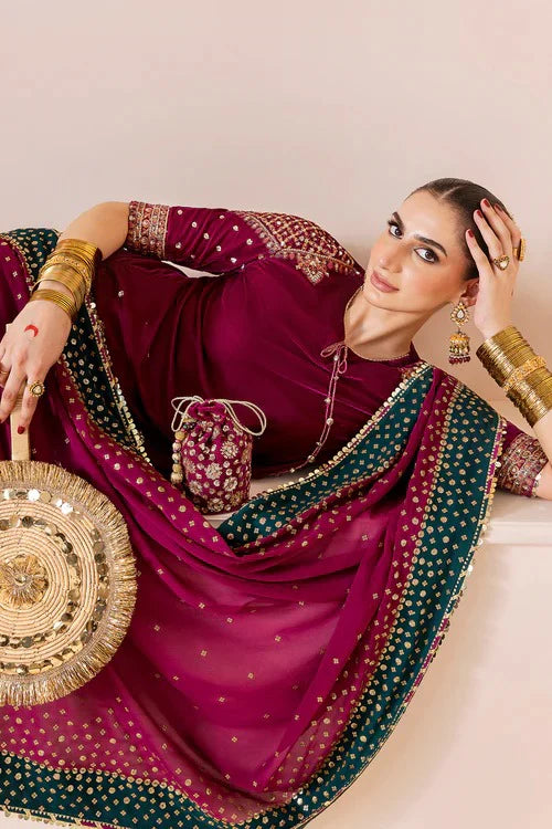 Jazmin Chandani Luxury Velvet Collection – 3-Piece Unstitched Embroidered Formal Suit