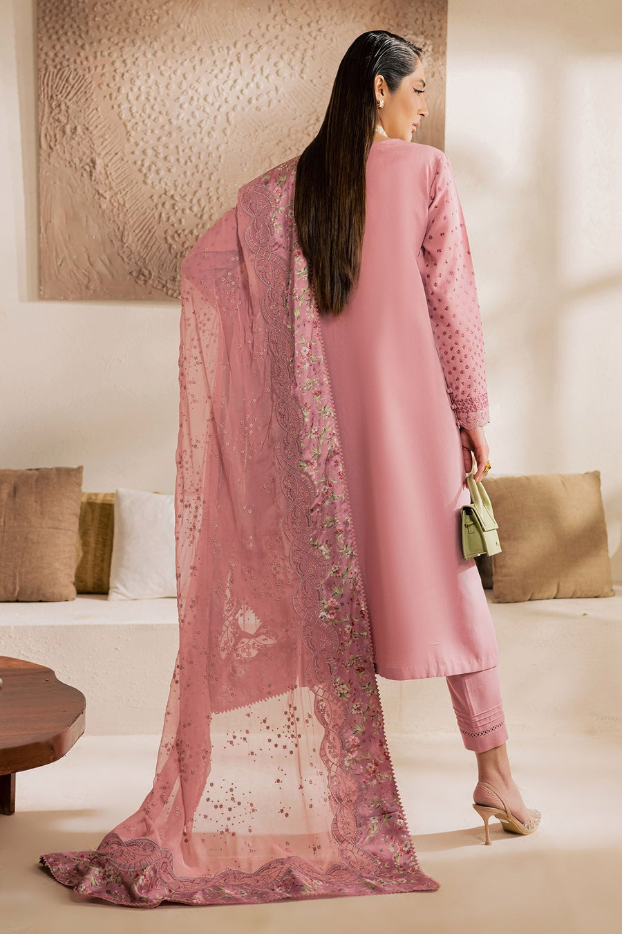 Nureh NE-216 – Luxury Embroidered Lawn Karandi 3 Piece Unstitched Suit | Chiffon Dupatta