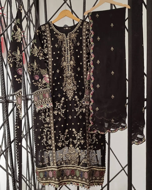 Sada Bahar Afsanee | Stitched Embroidered 3Pc Chiffon Festive Wear
