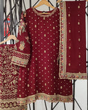 Sada Bahar Afsanee | Stitched Embroidered 3Pc Chiffon Festive Wear