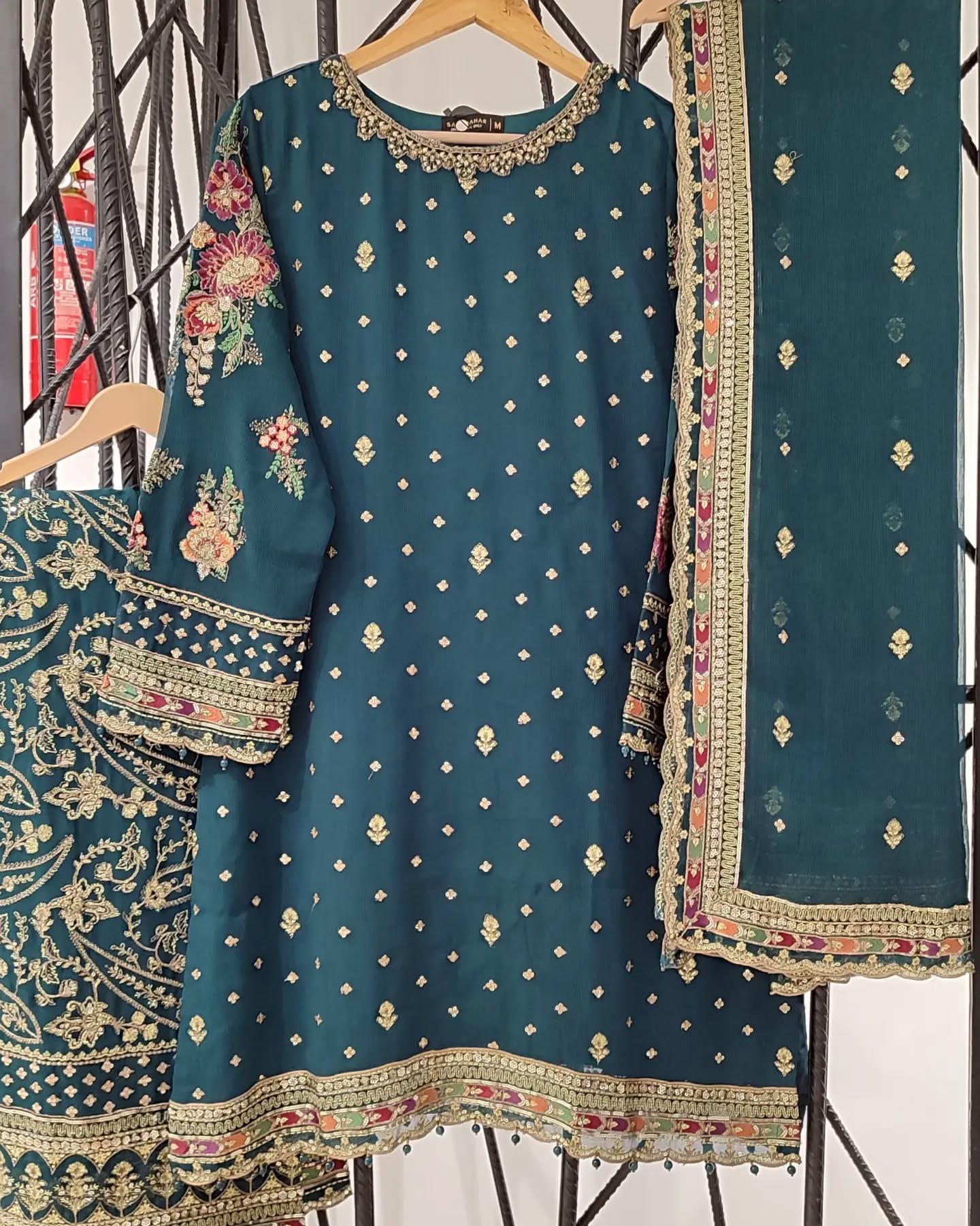 Sada Bahar Afsanee | Stitched Embroidered 3Pc Chiffon Festive Wear