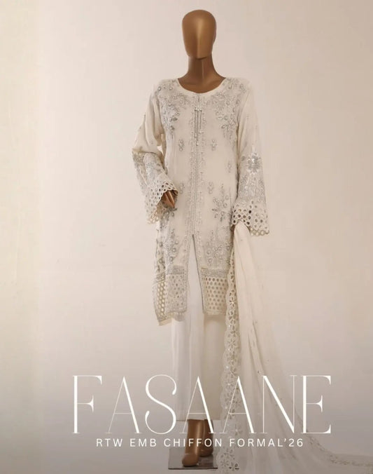 Fasaane by HZ Textile | Stitched Embroidered Chiffon Formal '26