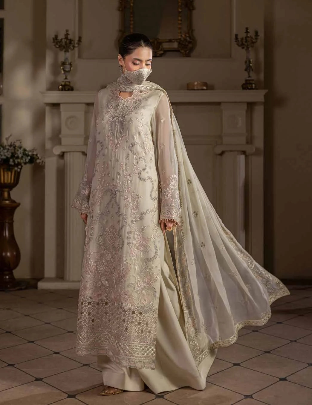 Chandani Kuch Khas By Flossie Premium Chiffon 3pc Unstitched Suit - CH-106
