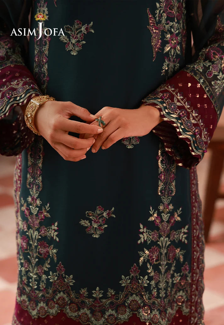 AJULFH-05 Embroidered Chiffon Unstitched 2 Pcs | ASIM JOFA