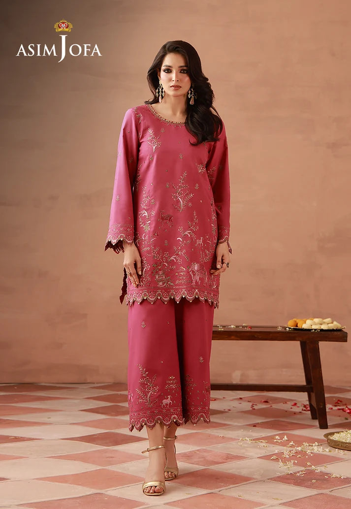 AJULFH-09 Embroidered Twisted Silk Unstitched 2 Pcs | ASIM JOFA