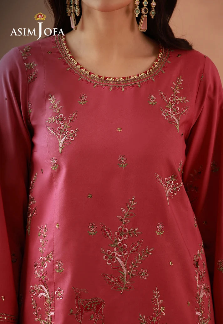 AJULFH-09 Embroidered Twisted Silk Unstitched 2 Pcs | ASIM JOFA