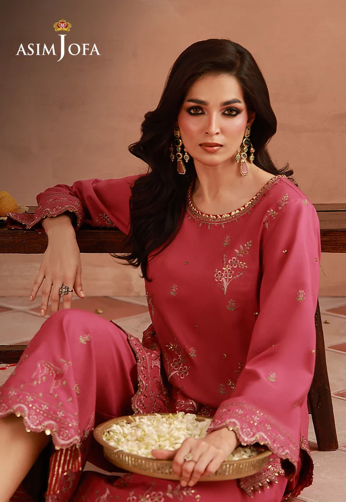 AJULFH-09 Embroidered Twisted Silk Unstitched 2 Pcs | ASIM JOFA