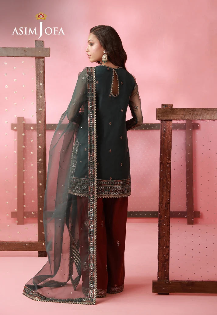 AJUFC-26  Embroidered Organza Unstitched 3 Pcs | ASIM JOFA