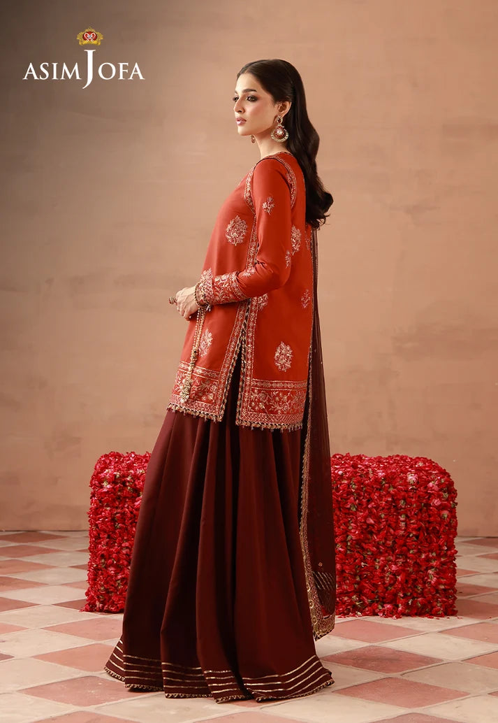 AJULFH-03 Embroidered Twisted Silk Unstitched 3 Pcs | ASIM JOFA